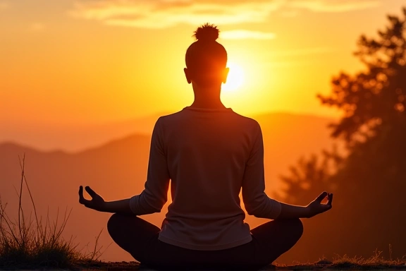 Person meditating calmly